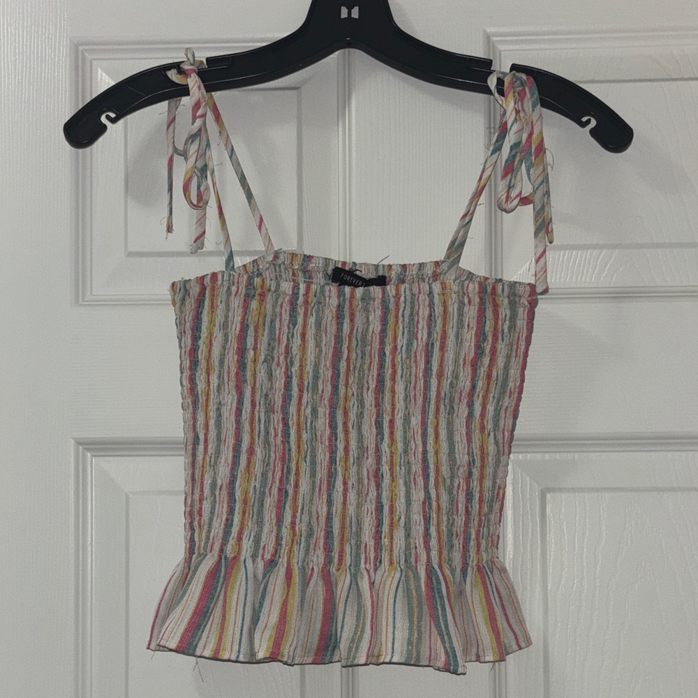 Forever 21 Rainbow Striped Camisole